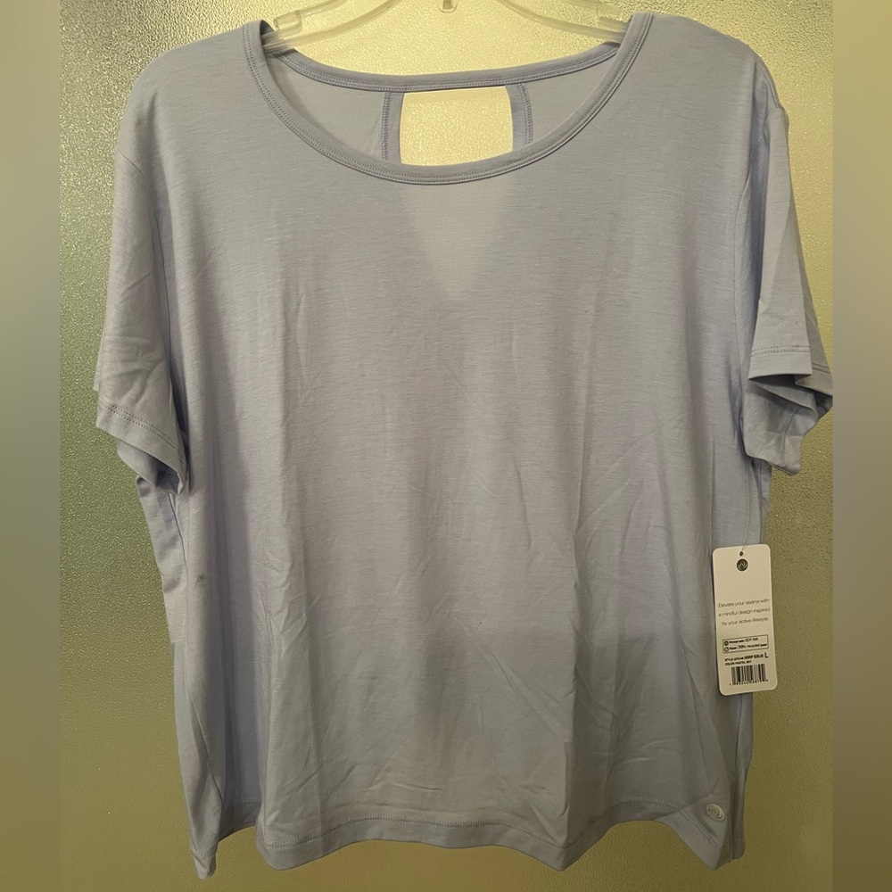 NWT Apana Soft Blue Yoga Short Sleeve Tee